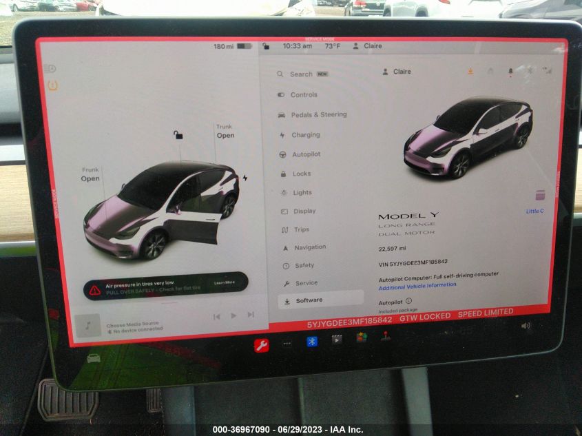 2021 TESLA MODEL Y LONG RANGE - 5YJYGDEE3MF185842