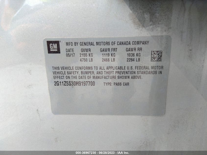 2017 CHEVROLET IMPALA LS - 2G11Z5S30H9197700