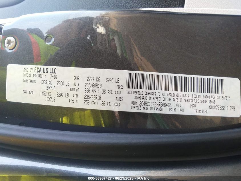 2017 CHRYSLER PACIFICA TOURING-L PLUS - 2C4RC1EG3HR506465