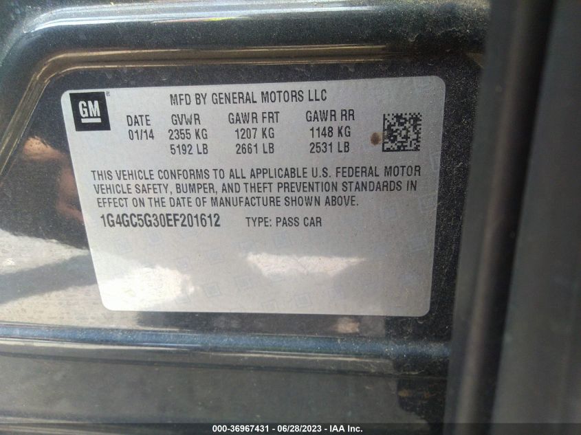 2014 BUICK LACROSSE - 1G4GC5G30EF201612