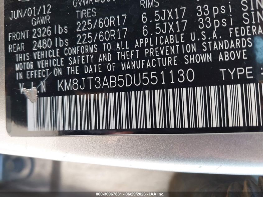 2013 HYUNDAI TUCSON GL - KM8JT3AB5DU551130