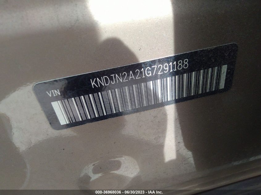 2016 KIA SOUL BASE - KNDJN2A21G7291188