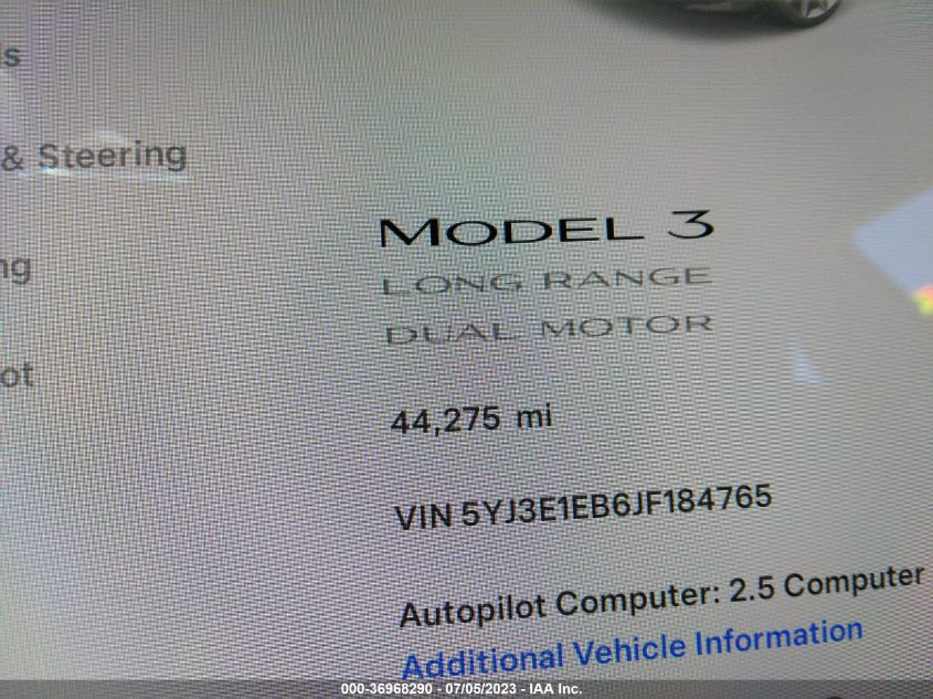 2018 TESLA MODEL 3 LONG RANGE - 5YJ3E1EB6JF184765