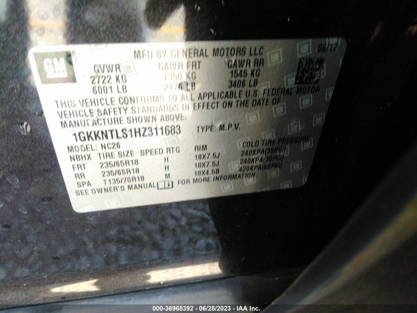 2017 GMC ACADIA SLE - 1GKKNTLS1HZ311683