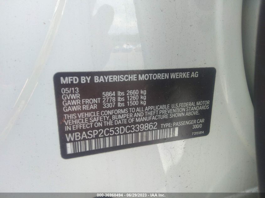 2013 BMW 5 SERIES GRAN TURISMO 535I XDRIVE - WBASP2C53DC339862