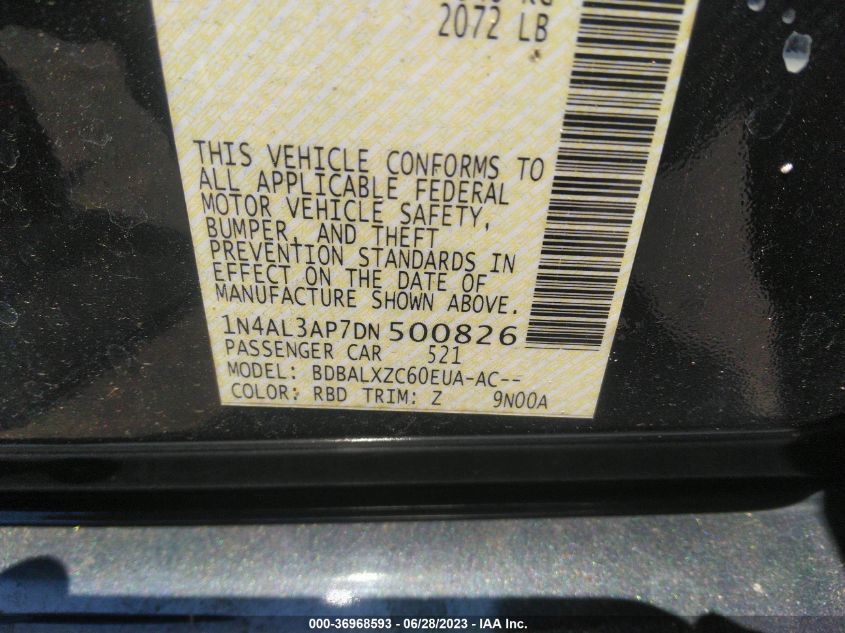 2013 NISSAN ALTIMA 2.5/S/SV/SL - 1N4AL3AP7DN500826