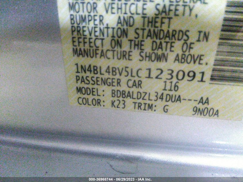 2020 NISSAN ALTIMA 2.5 S - 1N4BL4BV5LC123091
