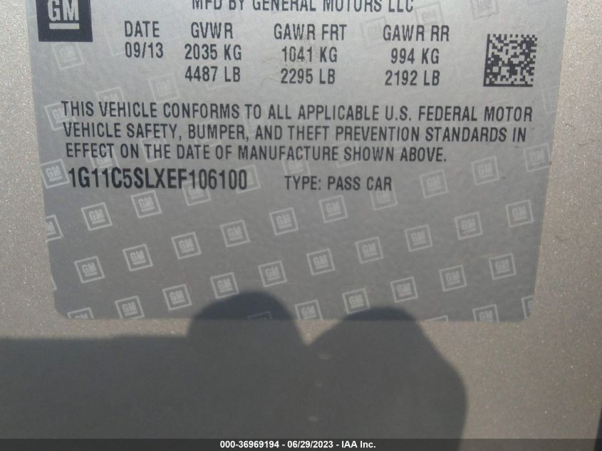 2014 CHEVROLET MALIBU 1LT - 1G11C5SLXEF106100