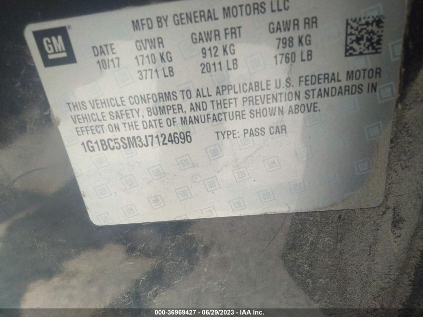 2018 CHEVROLET CRUZE LS - 1G1BC5SM3J7124696