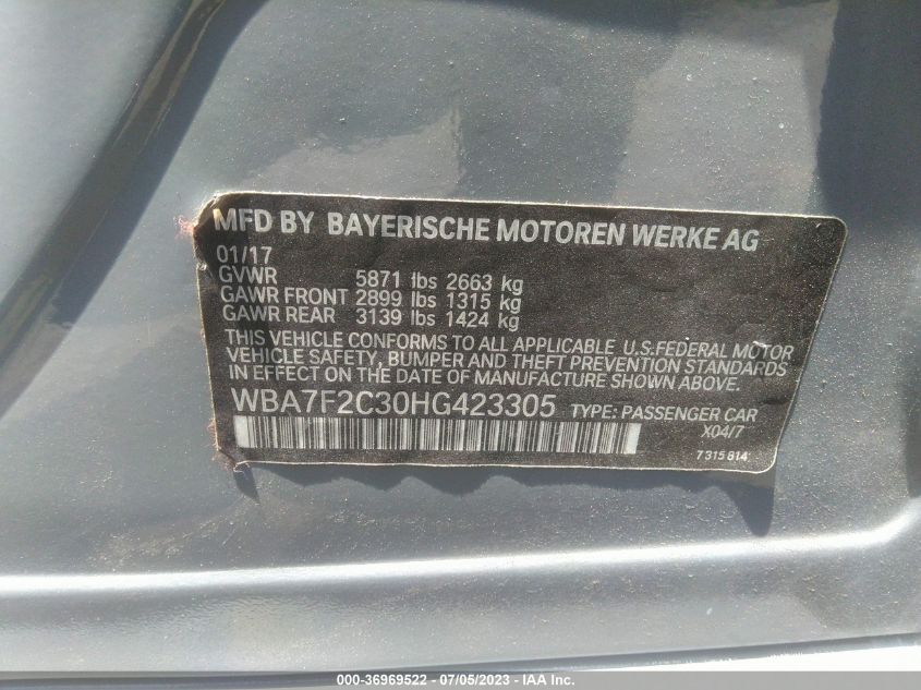 2017 BMW 7 SERIES ALPINA B7 XDRIVE - WBA7F2C30HG423305