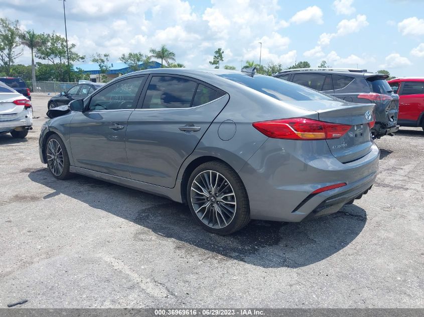 2018 HYUNDAI ELANTRA SPORT - KMHD04LB3JU596247