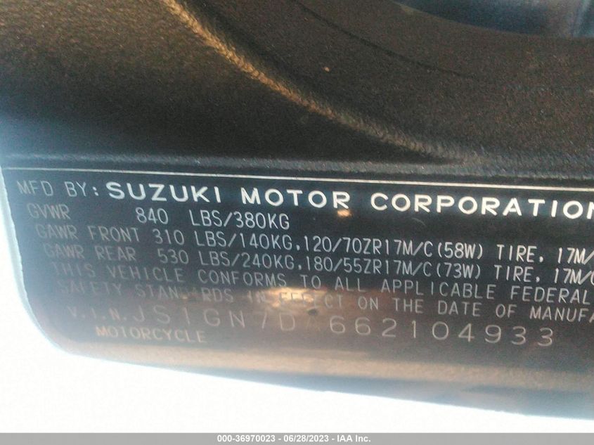 2006 SUZUKI GSX-R600 K6 - JS1GN7DA662104933