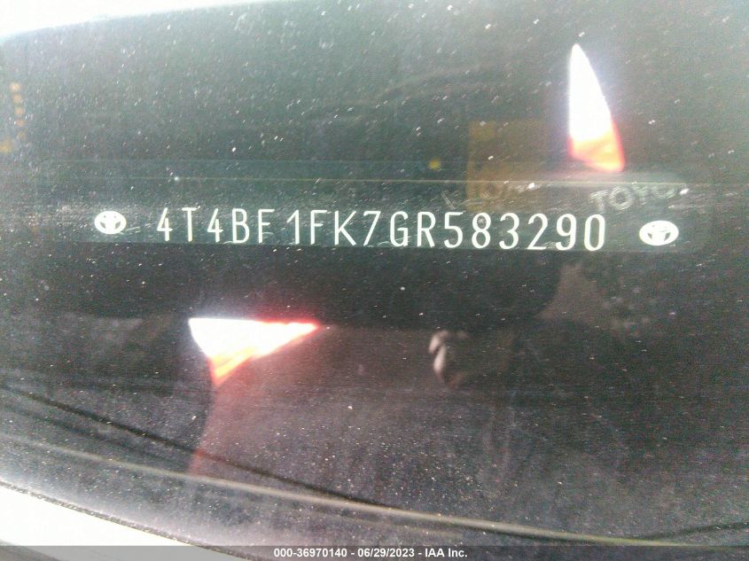2016 TOYOTA CAMRY XLE/SE/LE/XSE - 4T4BF1FK7GR583290
