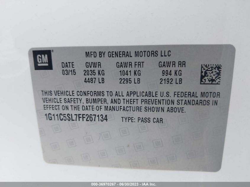 2015 CHEVROLET MALIBU LT - 1G11C5SL7FF267134