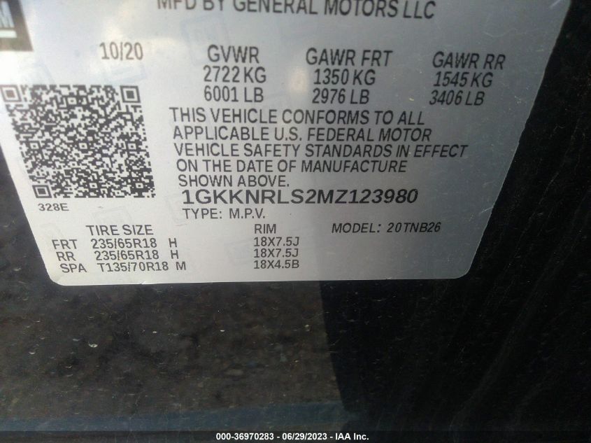 2021 GMC ACADIA SLE - 1GKKNRLS2MZ123980