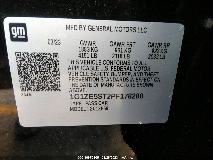 2023 CHEVROLET MALIBU LT - 1G1ZE5ST2PF178280