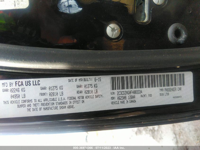 2015 DODGE CHALLENGER SXT - 2C3CDZAG0FH883334