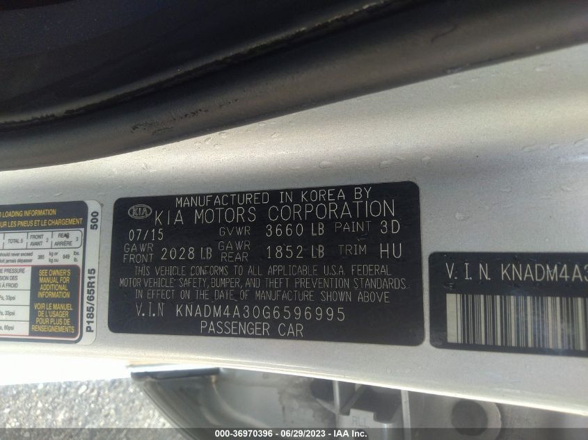 2016 KIA RIO LX - KNADM4A30G6596995