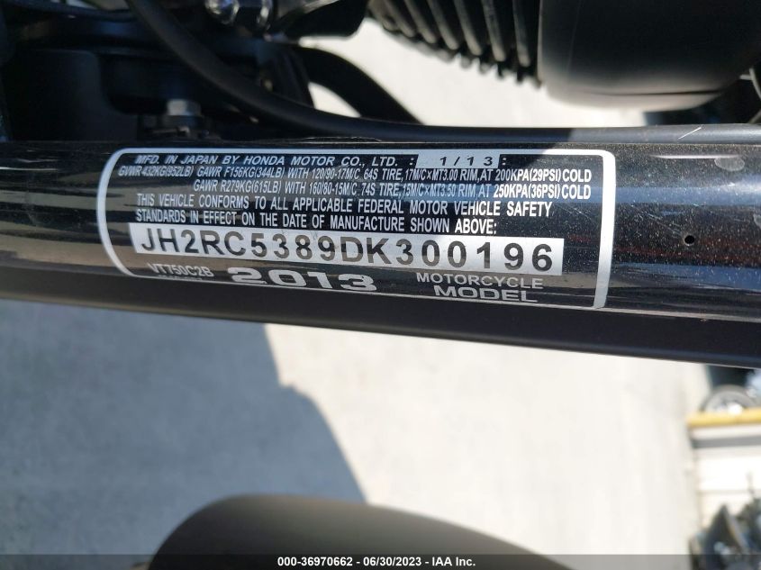 2013 HONDA VT750 C2B JH2RC5389DK300196