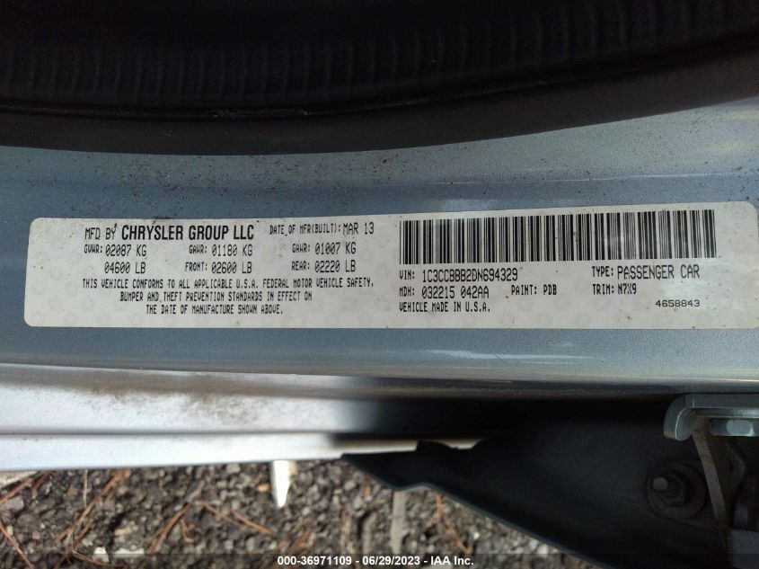 2013 CHRYSLER 200 TOURING - 1C3CCBBB2DN694329