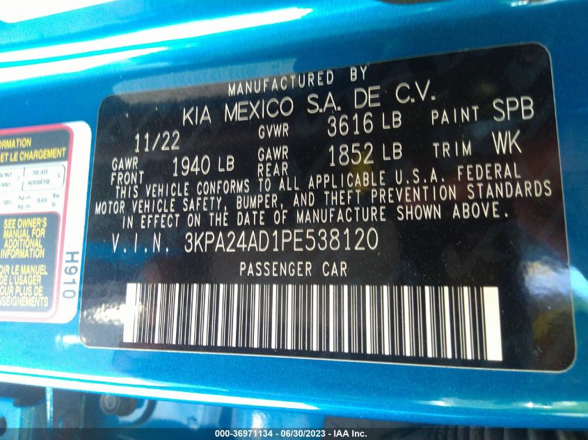 2023 KIA RIO S - 3KPA24AD1PE538120