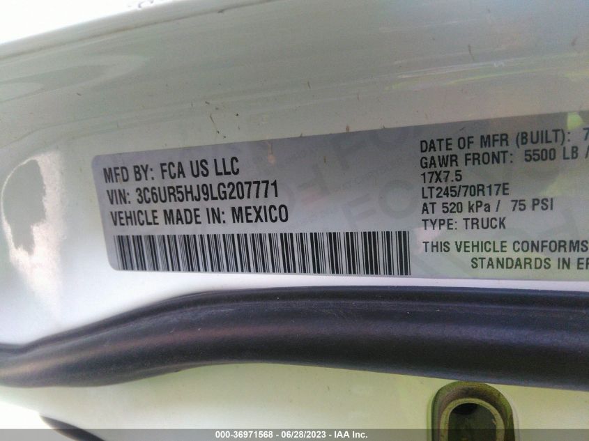 2020 RAM 2500 TRADESMAN - 3C6UR5HJ9LG207771