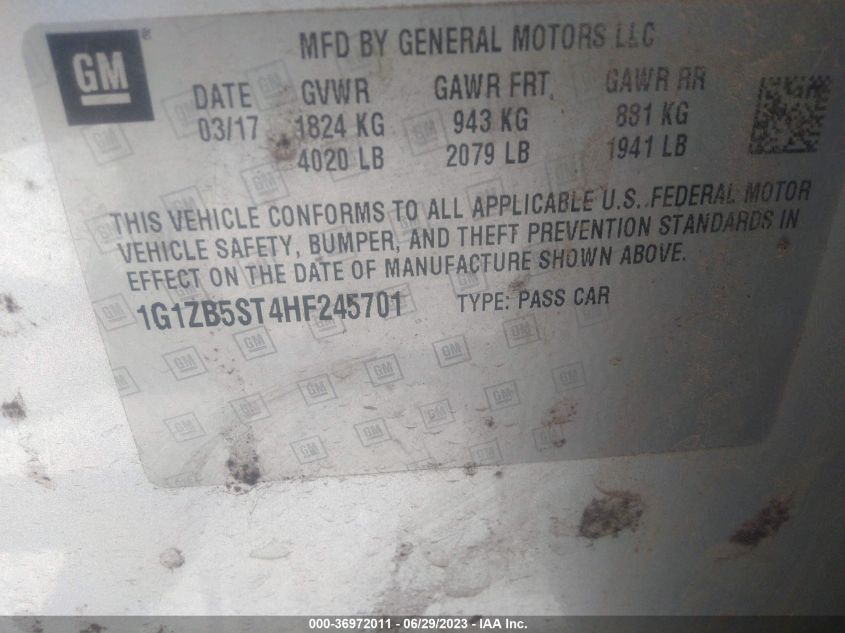 2017 CHEVROLET MALIBU LS - 1G1ZB5ST4HF245701