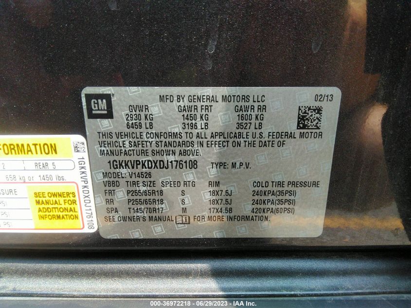 2013 GMC ACADIA SLE - 1GKKVPKDXDJ176108