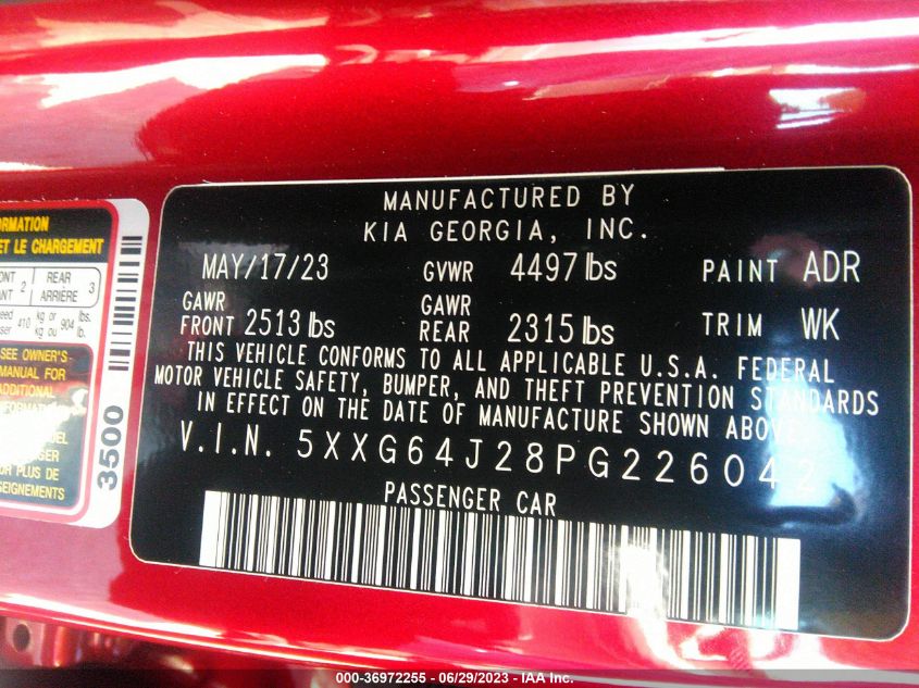 2023 KIA K5 GT-LINE - 5XXG64J28PG226042