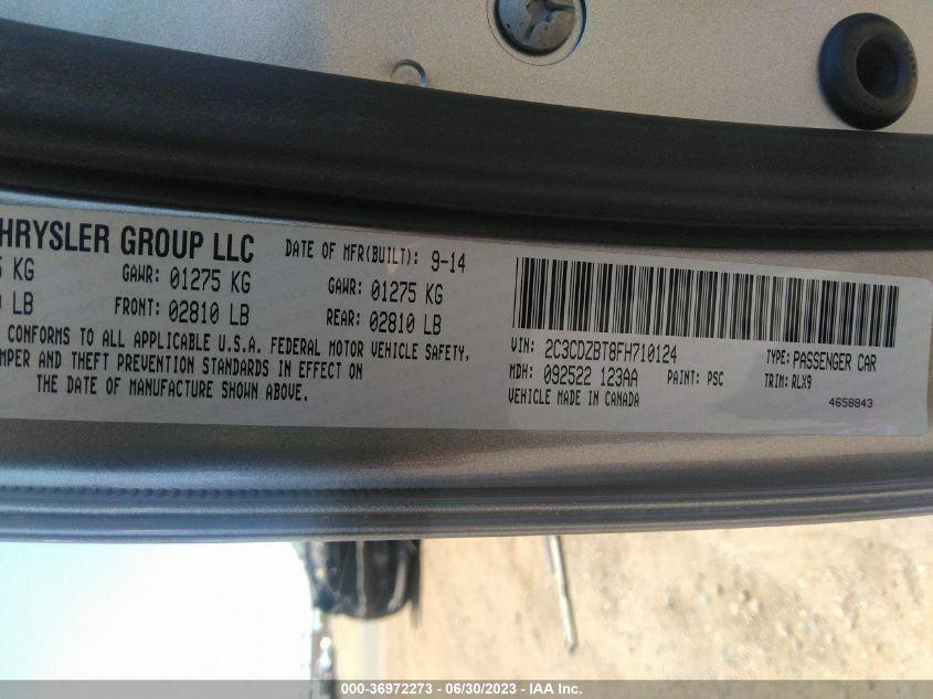 2015 DODGE CHALLENGER SXT PLUS - 2C3CDZBT8FH710124