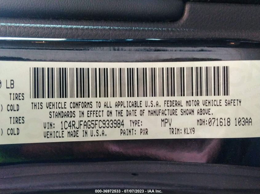 2015 JEEP GRAND CHEROKEE LAREDO - 1C4RJFAG5FC933984