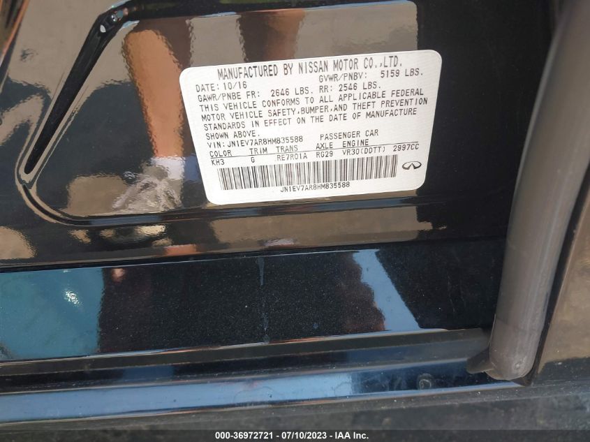 2017 INFINITI Q50 3.0T PREMIUM - JN1EV7AR8HM835588