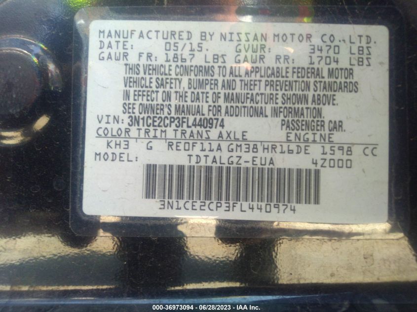 2015 NISSAN VERSA NOTE SR - 3N1CE2CP3FL440974