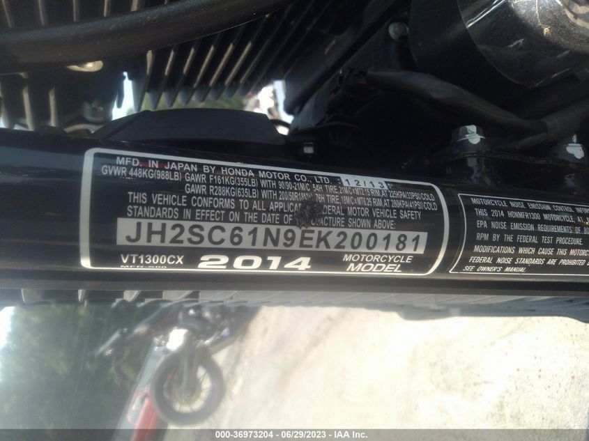 2014 HONDA VT1300 CX JH2SC61N9EK200181