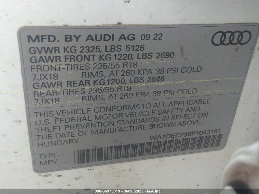 2023 AUDI Q3 S LINE PREMIUM - WA1DECF36P1043181