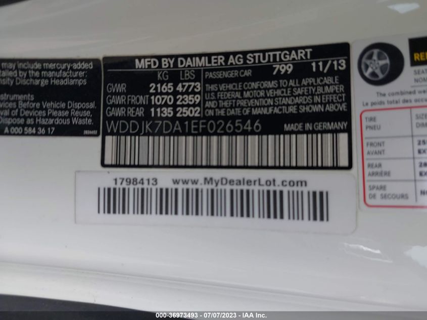 2014 MERCEDES-BENZ SL-CLASS SL 550 - WDDJK7DA1EF026546