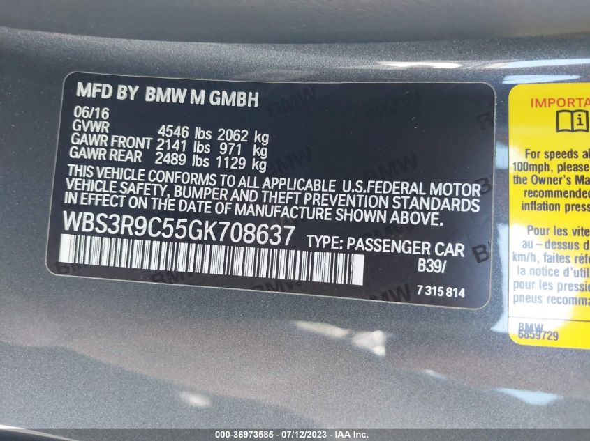 2016 BMW M4 - WBS3R9C55GK708637