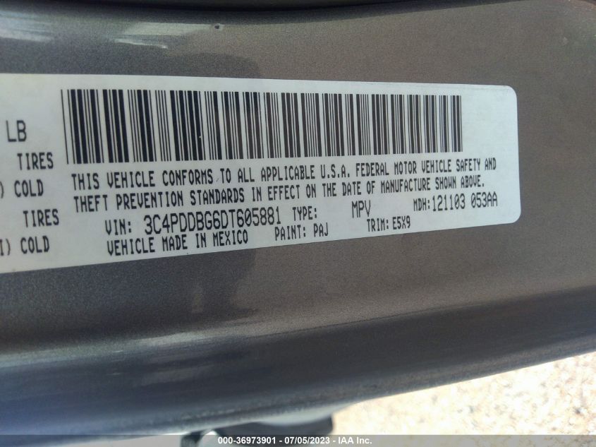 2013 DODGE JOURNEY SXT - 3C4PDDBG6DT605881