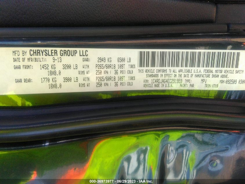 2014 DODGE DURANGO SXT - 1C4RDJAG4EC291959
