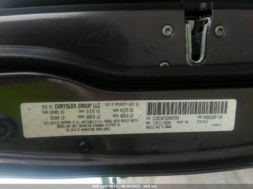 2013 CHRYSLER 300 300S - 2C3CCABT9DH587550