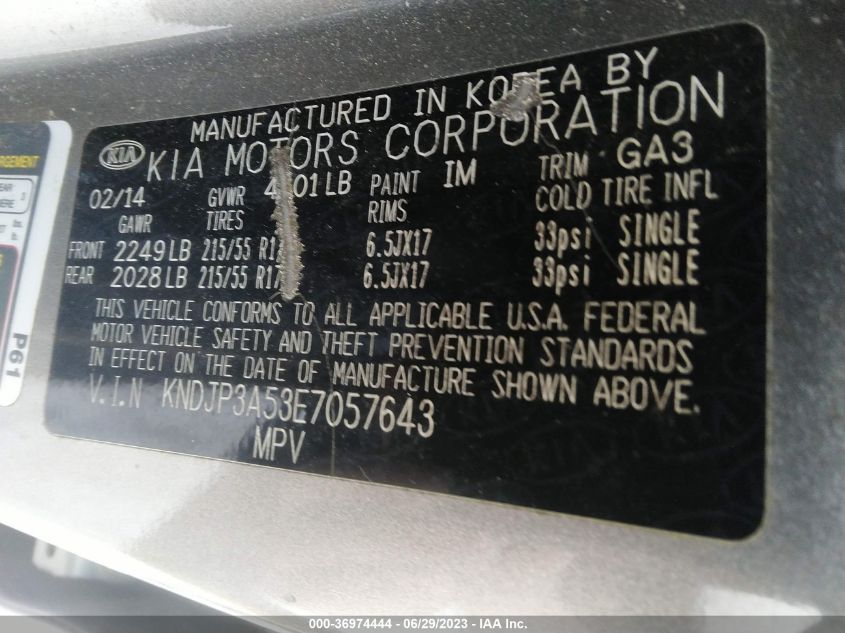 2014 KIA SOUL + - KNDJP3A53E7057643