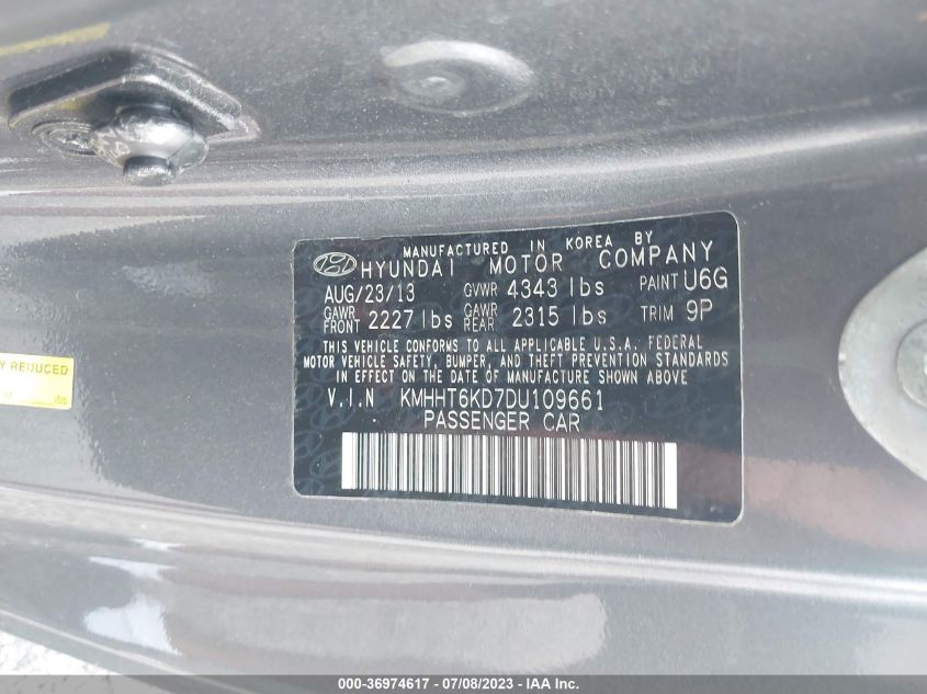 2013 HYUNDAI GENESIS COUPE 2.0T PREMIUM KMHHT6KD7DU109661