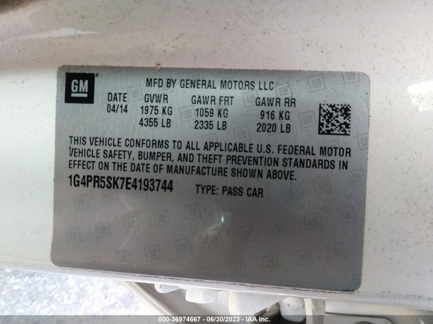 2014 BUICK VERANO CONVENIENCE - 1G4PR5SK7E4193744