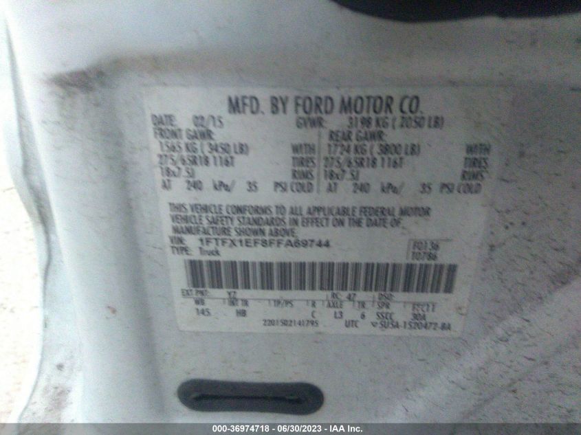 2015 FORD F-150 XLT/XL W - 1FTFX1EF8FFA69744
