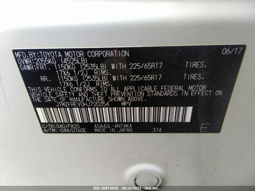 2017 TOYOTA RAV4 LE - JTMZFREV0HJ720354