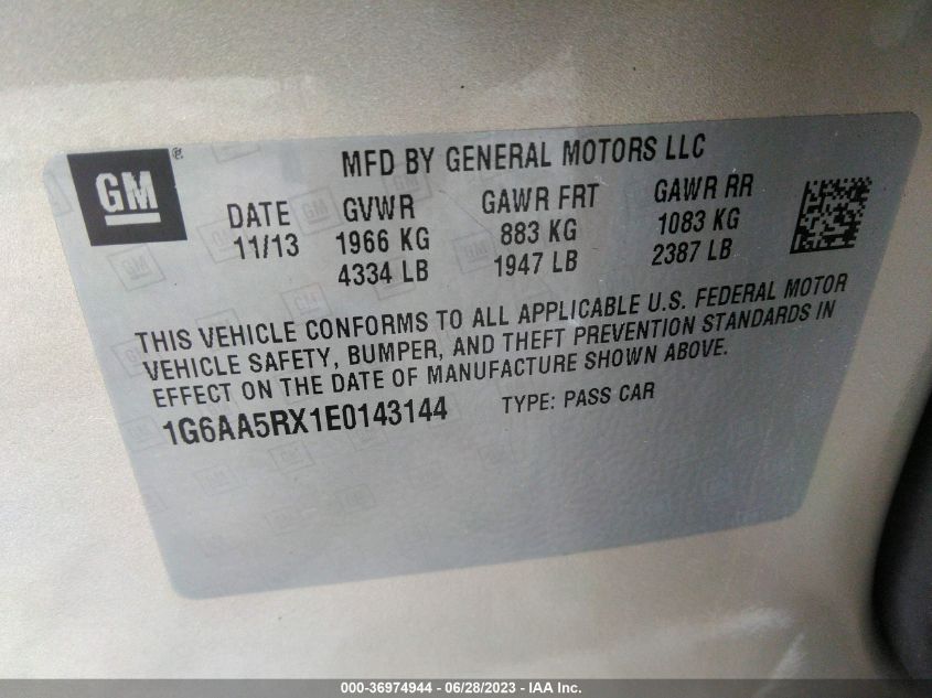 2014 CADILLAC ATS STANDARD RWD - 1G6AA5RX1E0143144