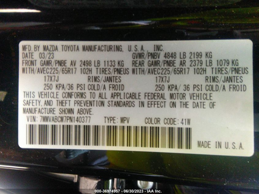 2023 MAZDA CX-50 2.5 S PREFERRED PLUS 7MMVABCM7PN140377