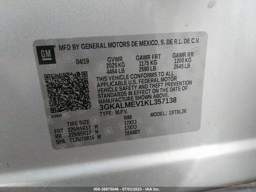 3GKALMEV1KL357138 GMC Terrain SLE 9