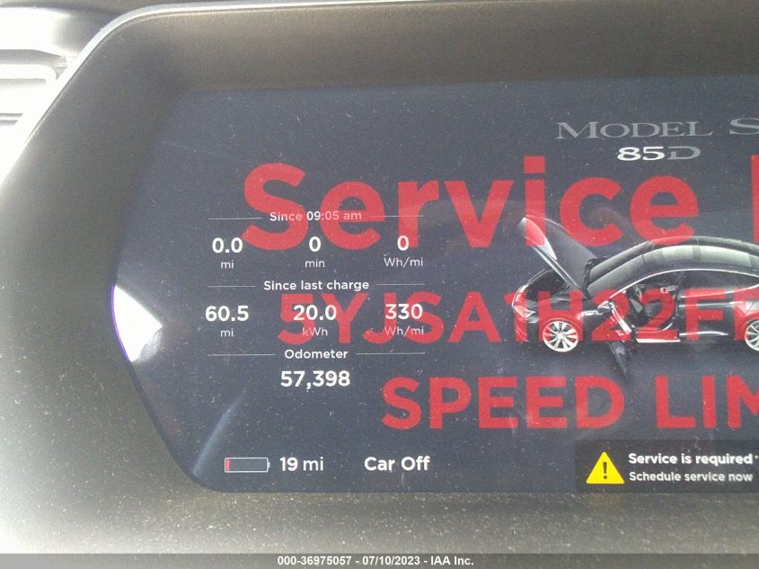 2015 TESLA MODEL S 85D/P85D/70D/90D/P90D - 5YJSA1H22FF089842