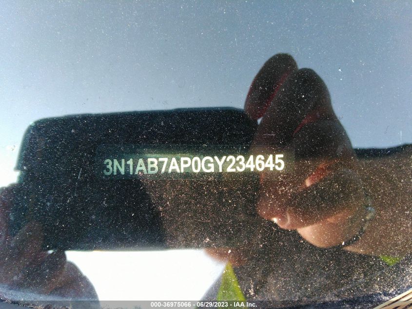 2016 NISSAN SENTRA SR/SL/S/SV/FE+ S - 3N1AB7AP0GY234645